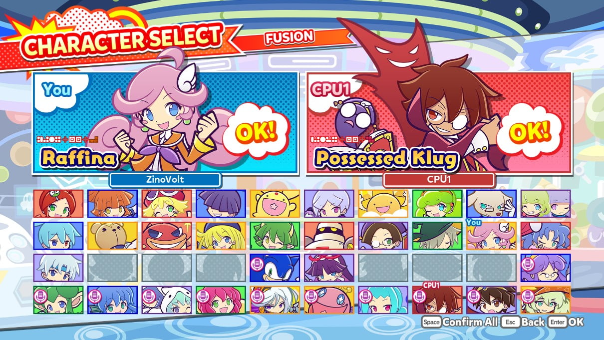 Puyo Puyo Tetris 2 - Character Select
