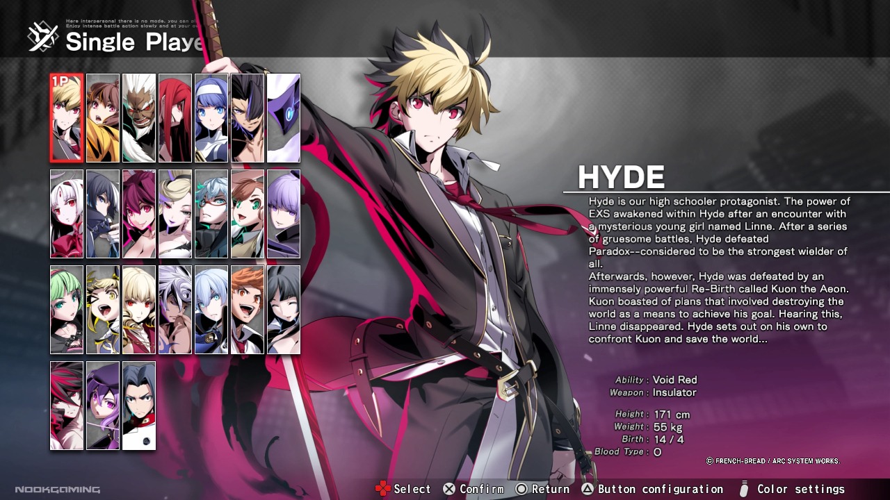 UNDER NIGHT IN-BIRTH II Sys: Celes - Character Select
