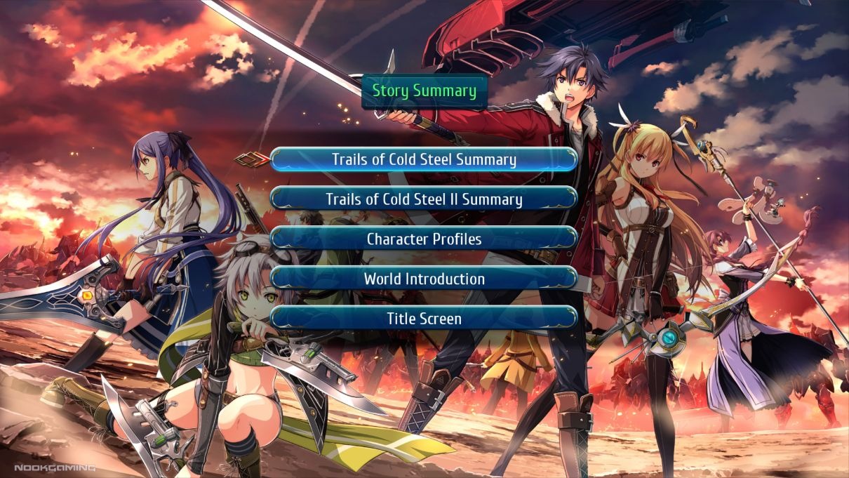 The Legend of Heroes: Trails of Cold Steel III - Past Story Menu