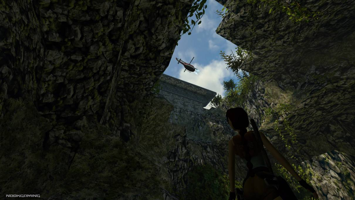 Tomb Raider I-III Remastered Starring Lara Croft - Looking up at Helicoptor