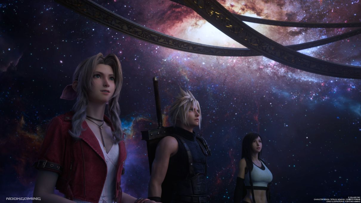 Cloud, Tifa, and Aerith in Cosmo Canyon (Final Fantasy VII Rebirth Review)