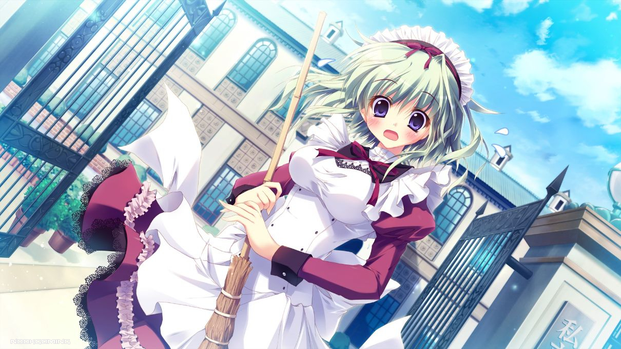 Ange standing at the school gate in Mashiroiro Symphony HD -Love is Pure White- - Ange Seawell Image for Guide and Walkthrough