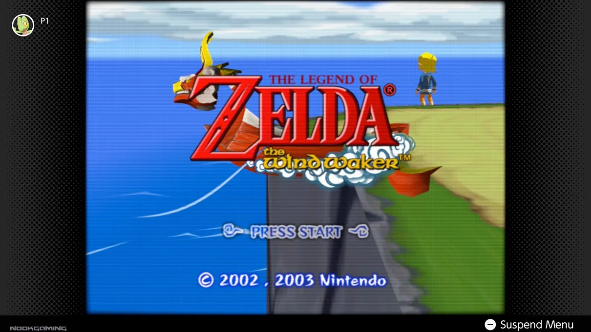 The Legend of Zelda: Wind Waker title screen for Switch 2 NSO