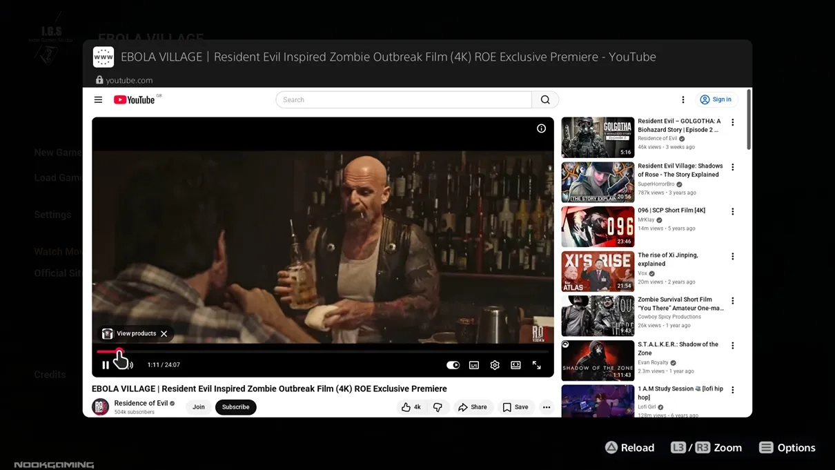 Ebola Village opens a Youtube Window?