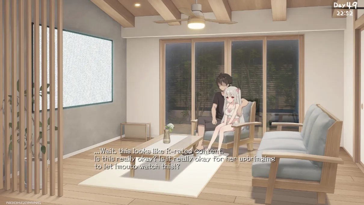 Imouto watching an R18 movie with Onii-chan