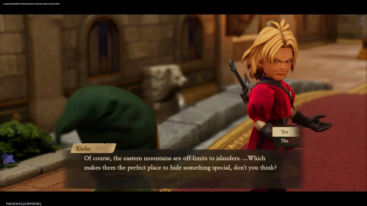 Keifer talking to the Protagonist of Dragon Quest VII Reimagined