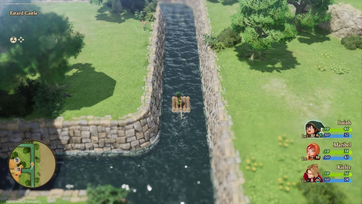 Rowing on a raft in Dragon Quest VII Reimagined