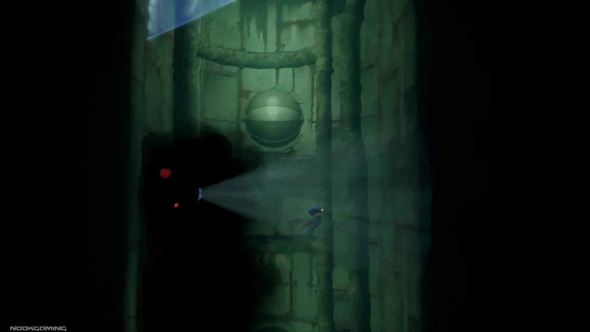 Spraying ink at a security cam in Darwin's Paradox!