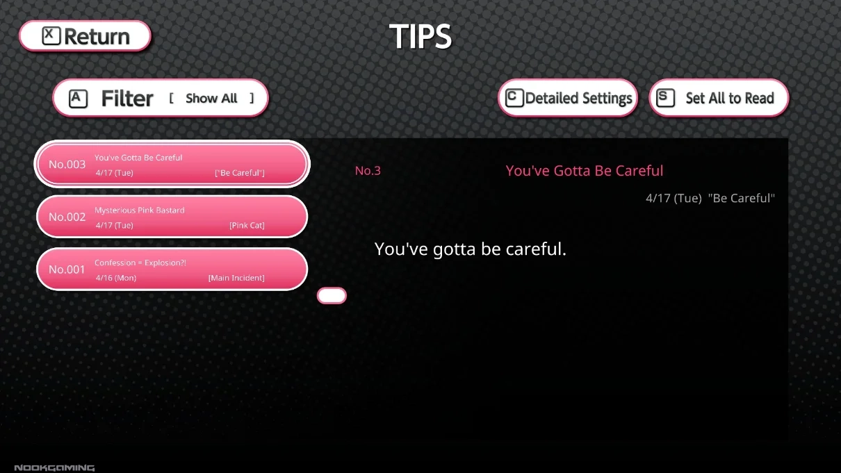 Worthless TIPS page in Death Match Love Comedy!