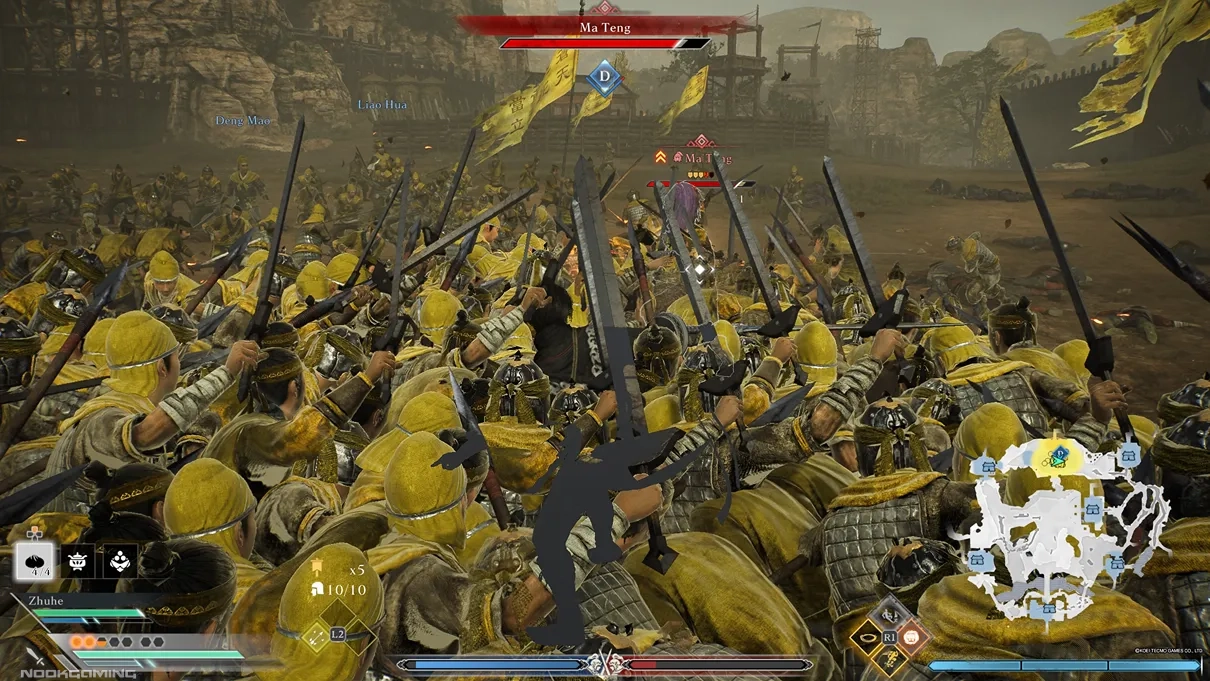 Fighting a massive horde of dudes