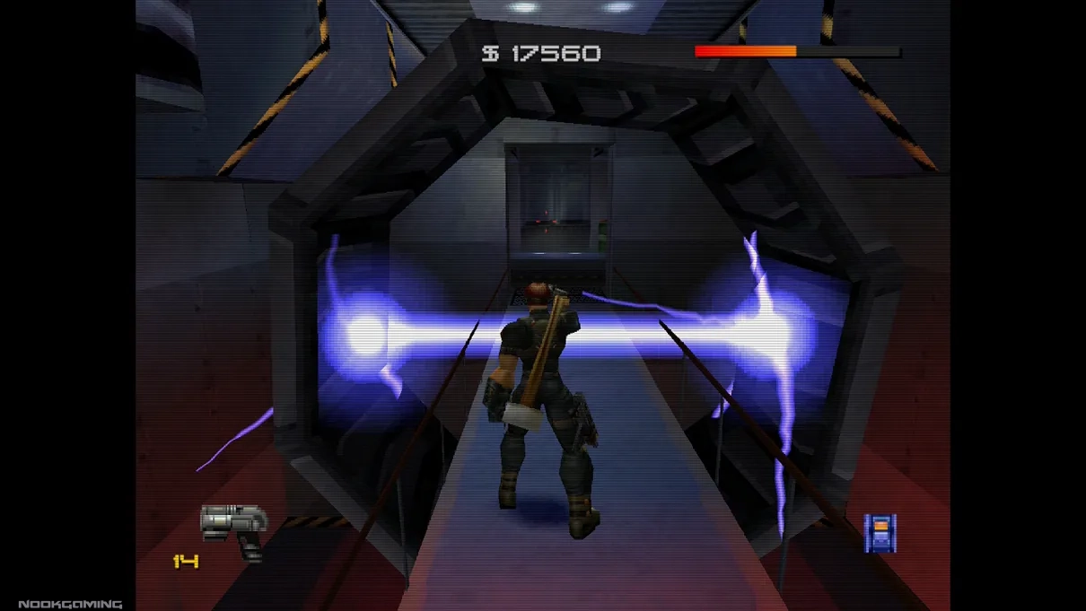 Hawk dodging a beam