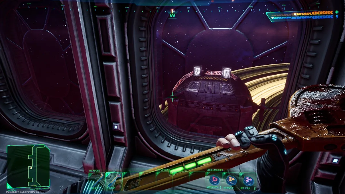 Looking out at space in System Shock (Nintendo Switch 2 Port)
