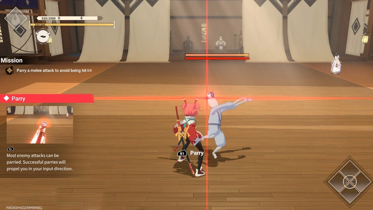 Parry Tutorial in Homura Hime