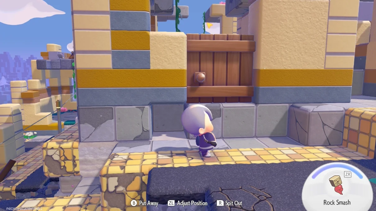 Using the Switch 2 mouse controls to fill gaps in a house