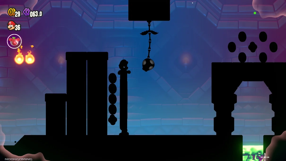 Wonder Flower effect making Mario very tall