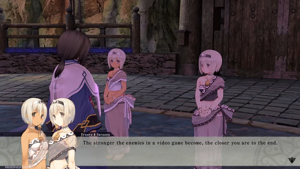 Uruuru and Saraana commenting that Stronger Enemies Means Closer to the End