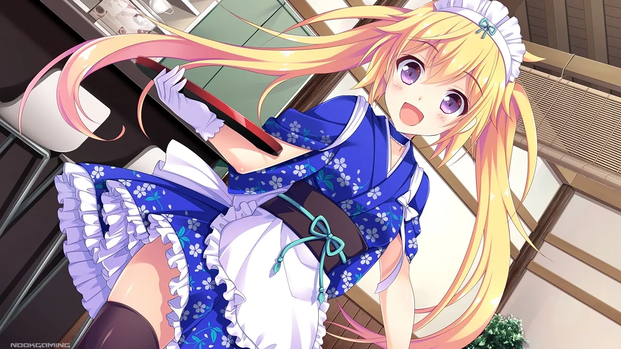 CG of Hiyori from Karigurashi Ren'ai in her maid uniform