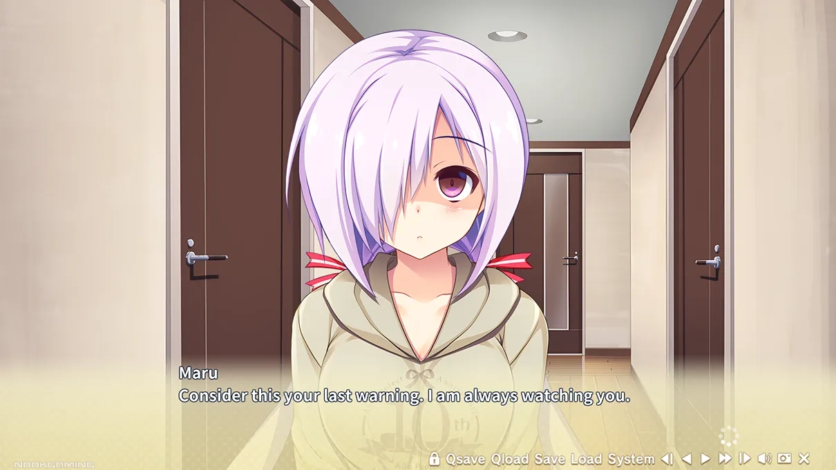 Maru (Ayaka's Sister) threatening Takuma in Karigurashi Ren'ai