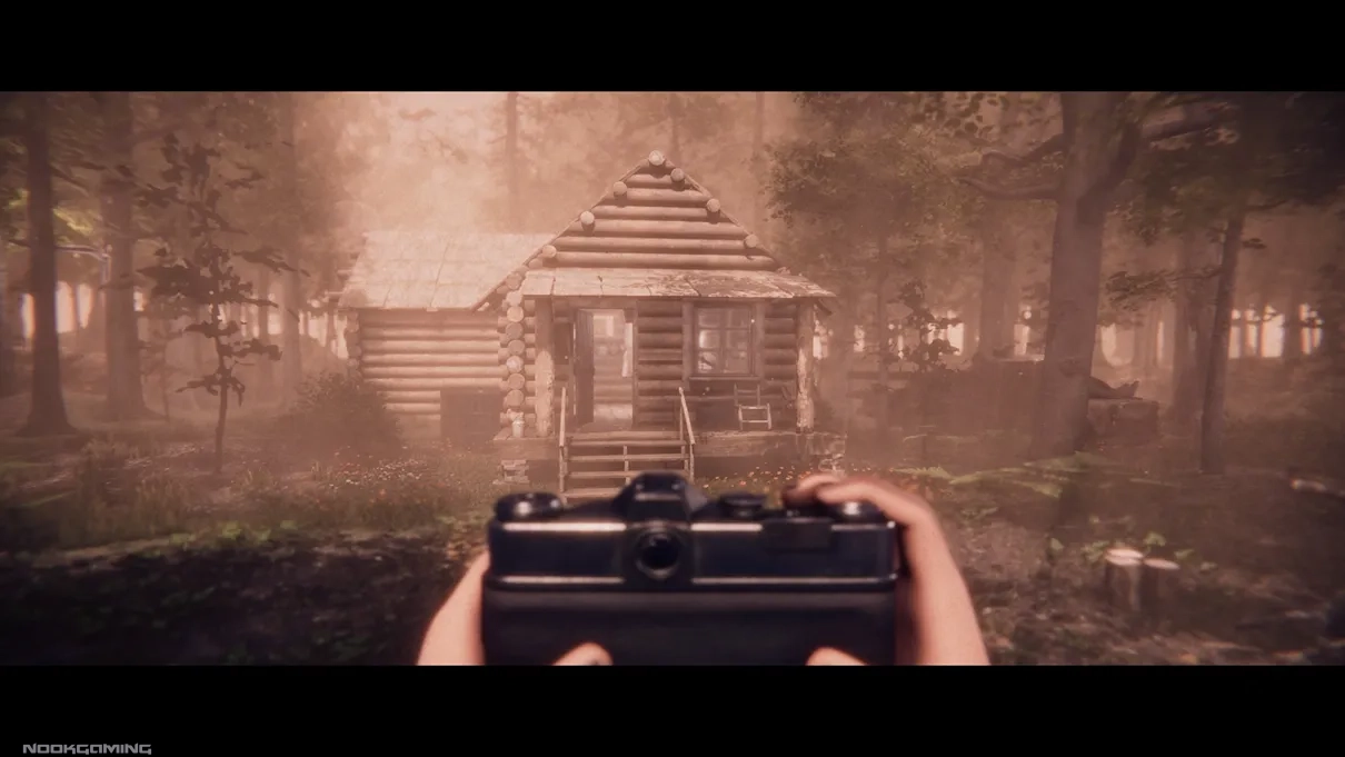 Taking a photo of a cabin in Project Songbird