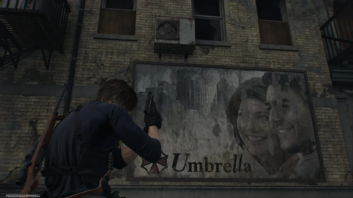 Umbrella Corporate sign in Resident Evil Requiem