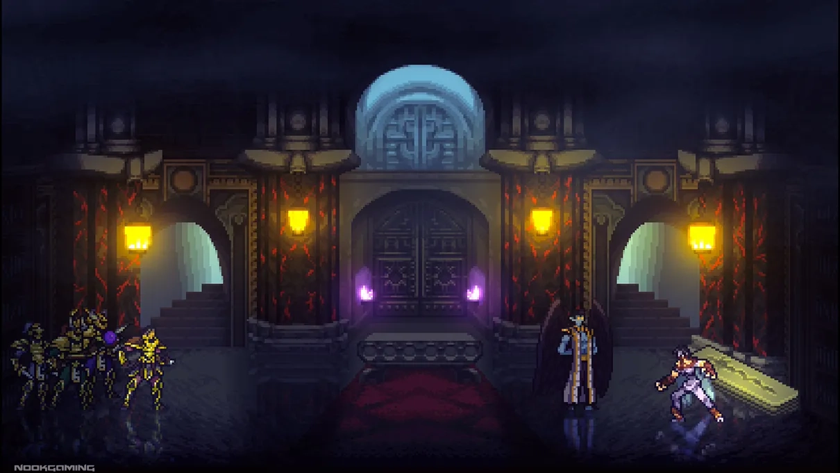 Standing in front of some ominous gates in Legacy of Kain: Ascendance