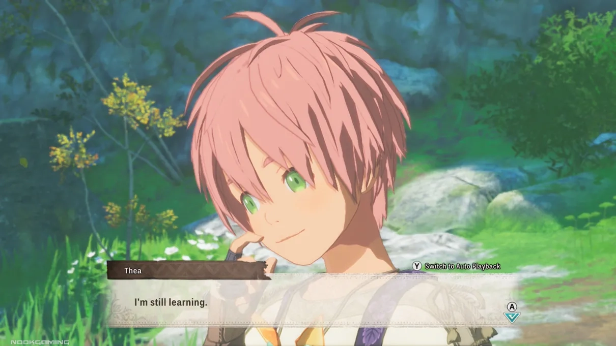 The Protagonist's admirer Thea being modest
