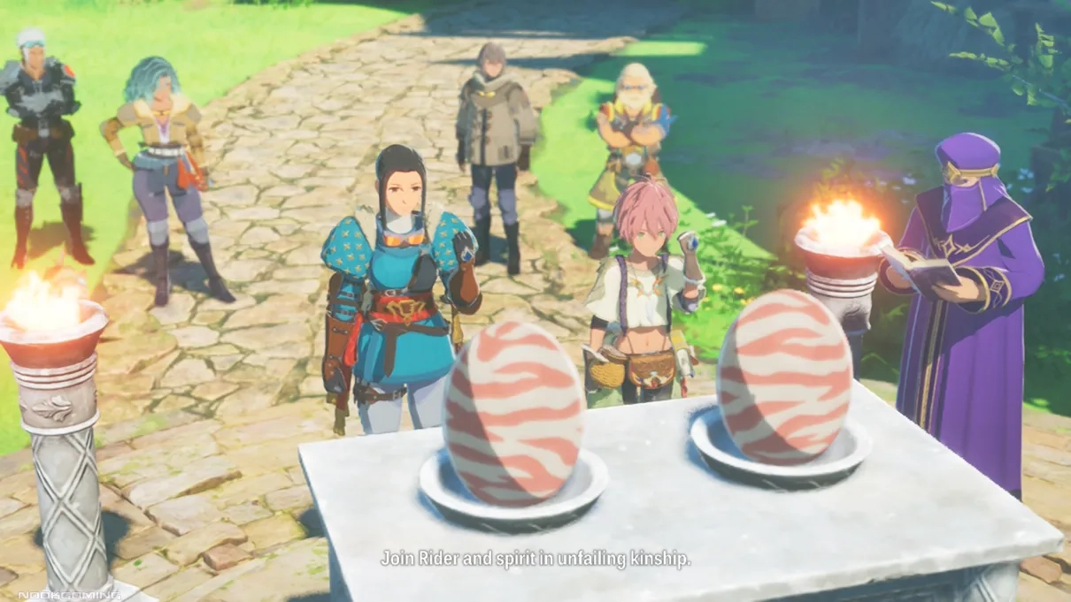 The player getting an egg and becoming a Rider