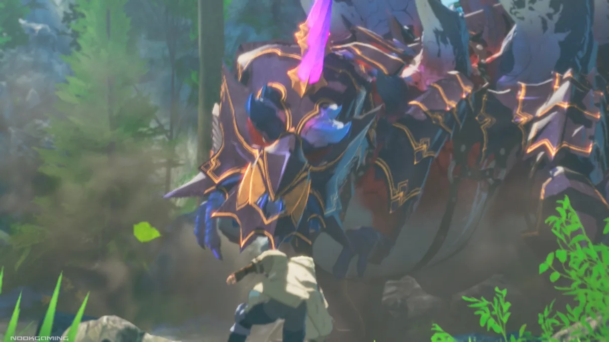 Cutscene confronting a large monster