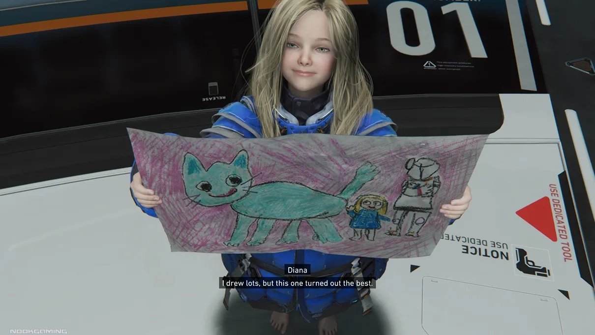 Diana showing off a drawing