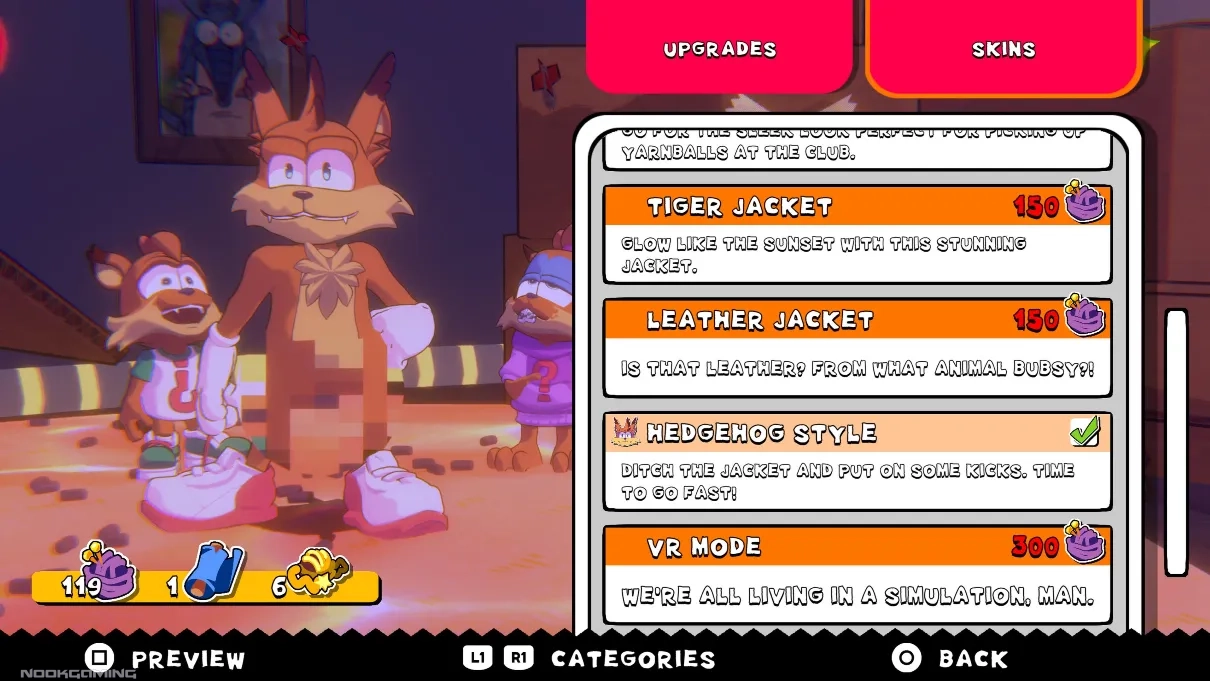 Close up of Bubsy barring all in Bubsy 4D