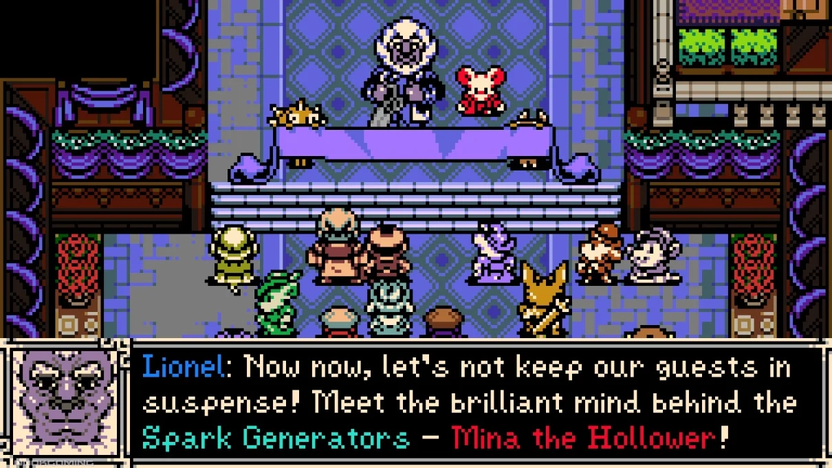 Mina the Hollower being introduced to the people of Ossex