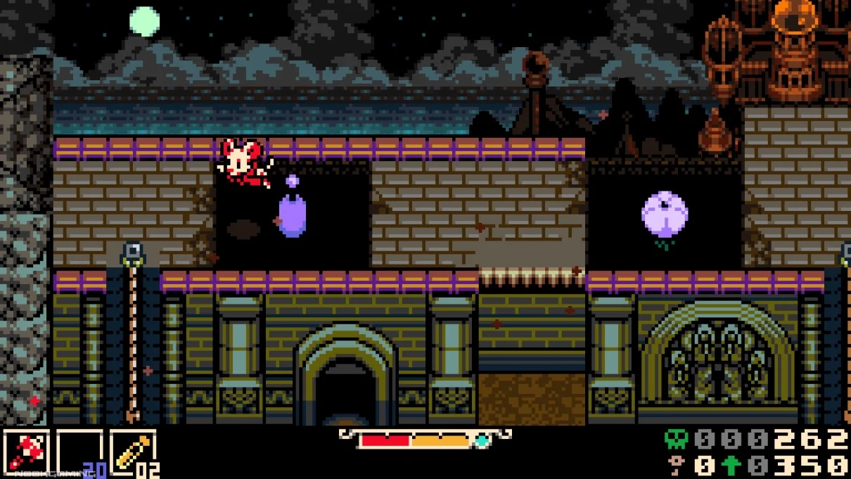 Platforming off bouncy floating mushrooms