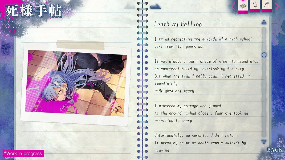 A example of the death diary