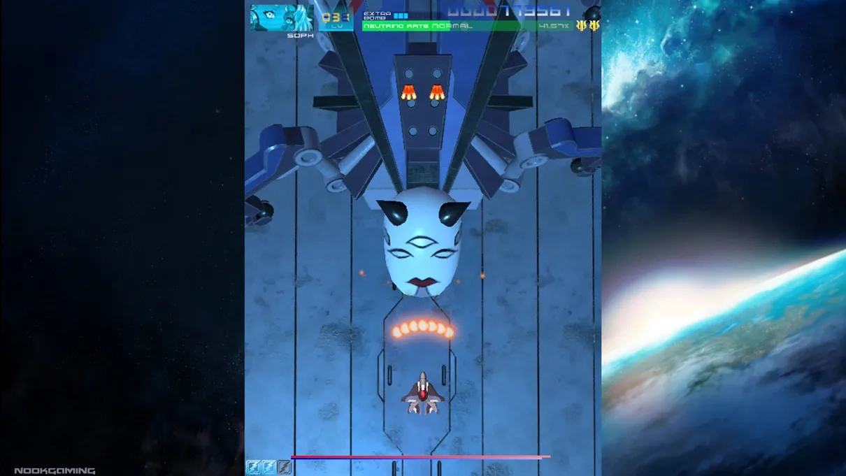 Fighting a boss in Psyvariar 3