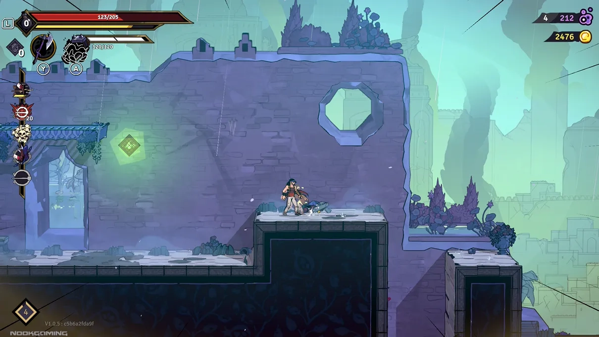 The prince pulling off an acrobatic move in The Rogue Prince of Persia