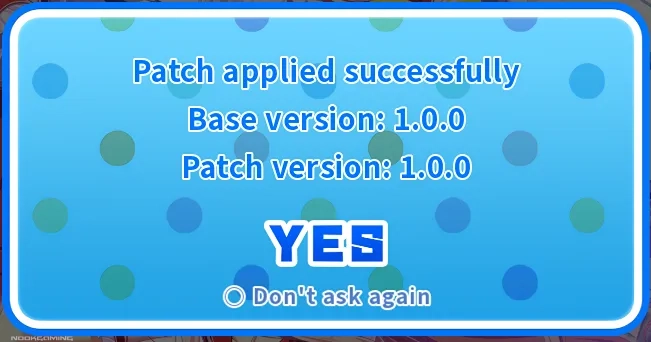 Template!! An Angel's Gift (Tenpure) Patch Installed Messsage for Guide