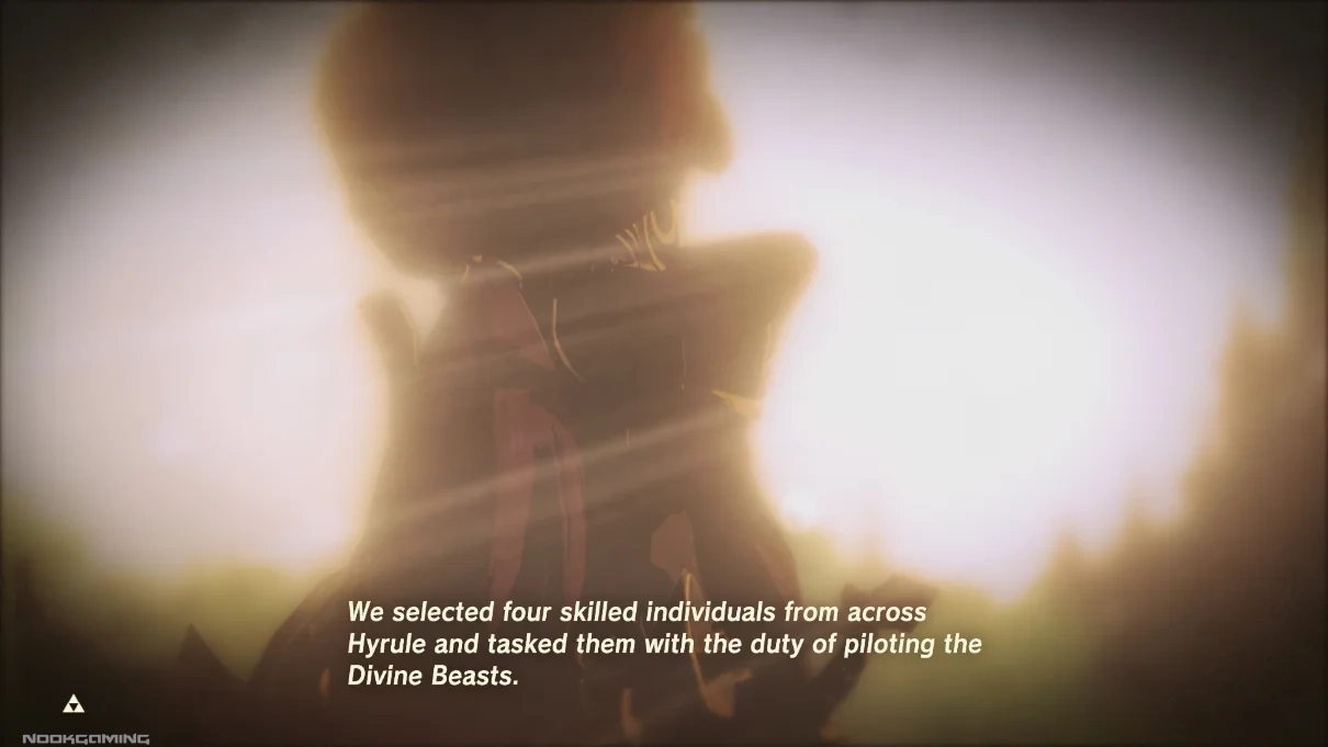 Flashback regarding the selection of four champions in The Legend of Zelda: Breath of the Wild - Nintendo Switch 2 Edition