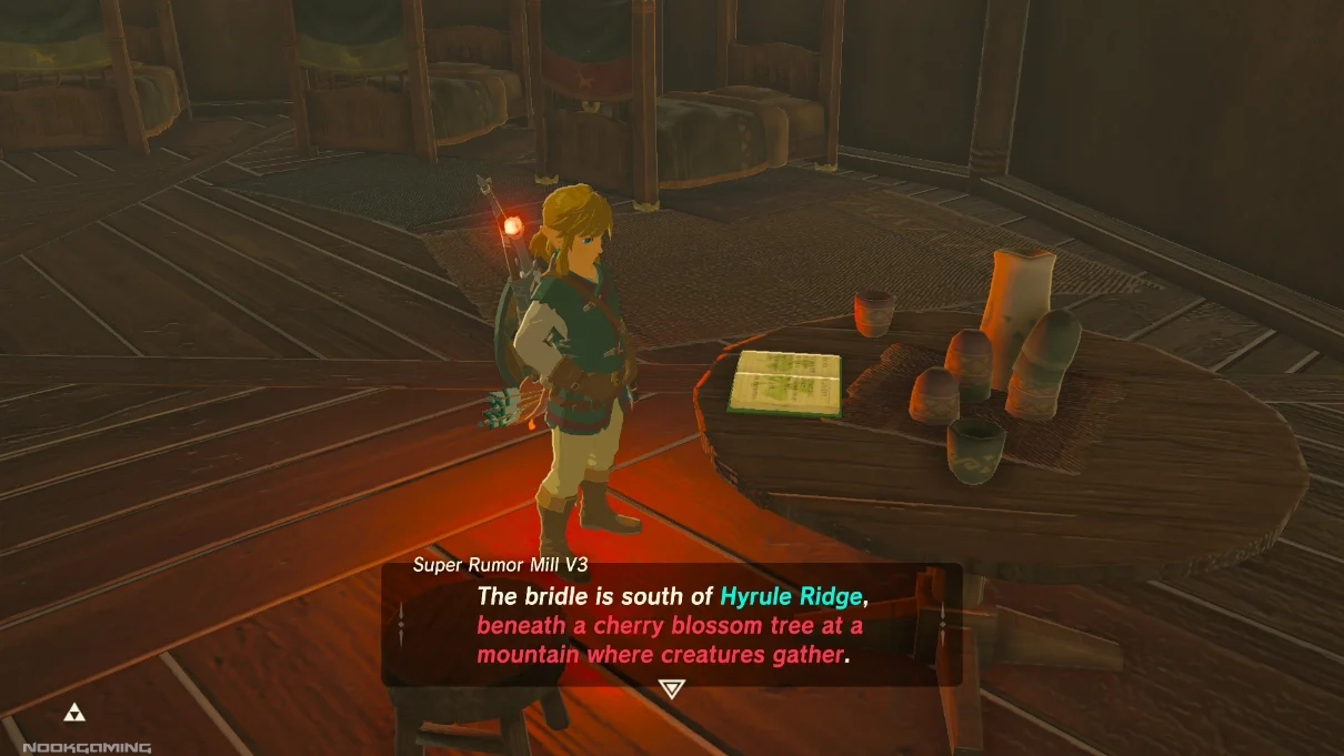 Reading an information note in The Legend of Zelda: Breath of the Wild - Nintendo Switch 2 Edition