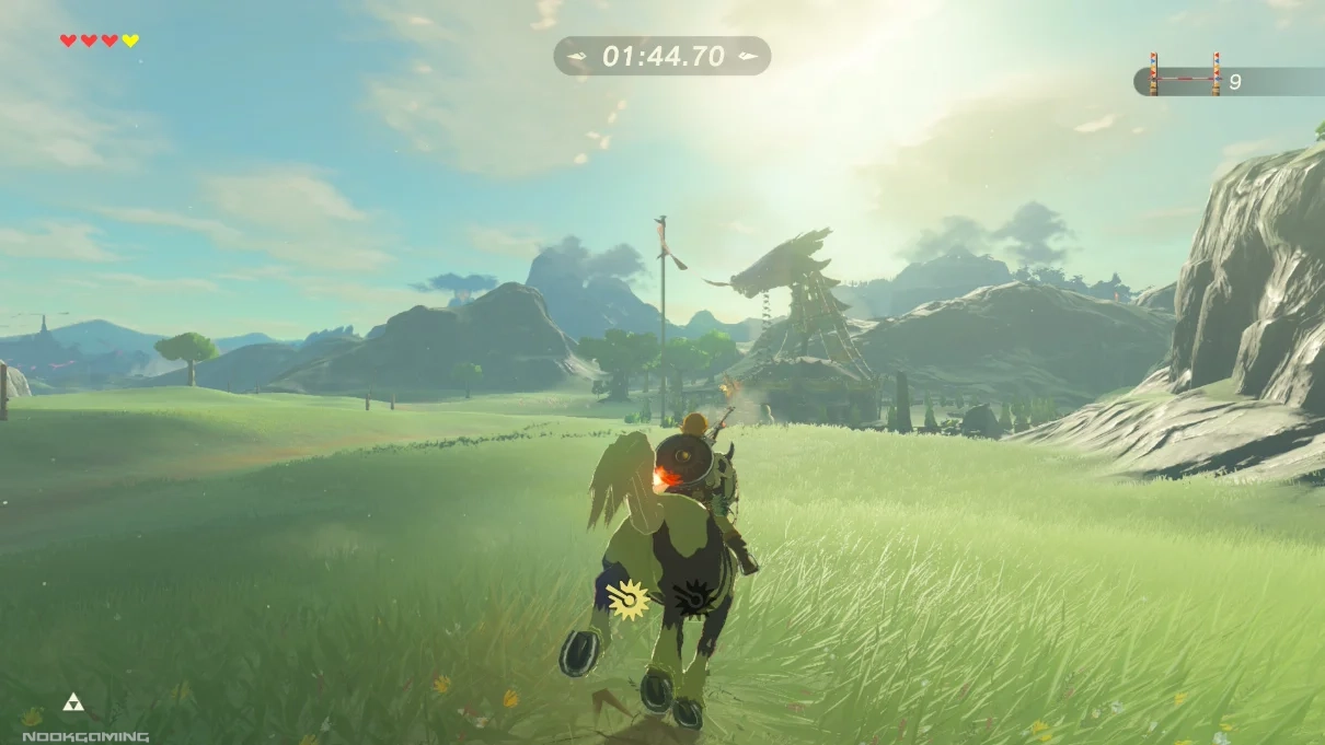 Racing across a field
