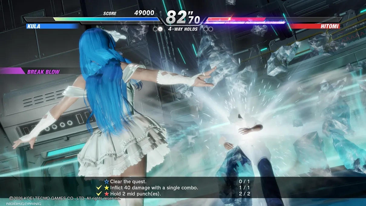 DLC Character Kula Diamond doing a break blow in a brawl vs Hitomi