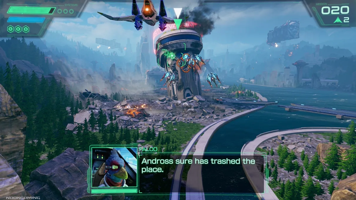 Falco commenting on the state of Corneria after Andross attacks