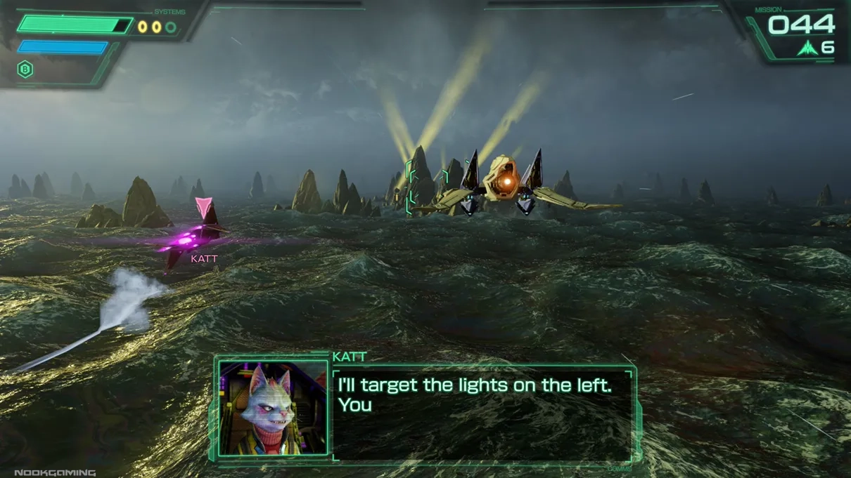 Stealth mission with Katt appearing to help take out searchlights