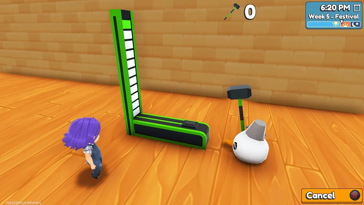 Mundane blob task of hitting a strength machine