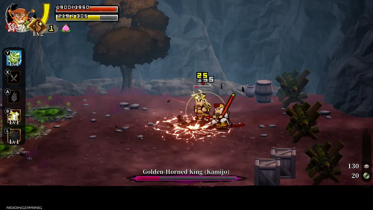 Boss fight in River City Saga: Journey to the West