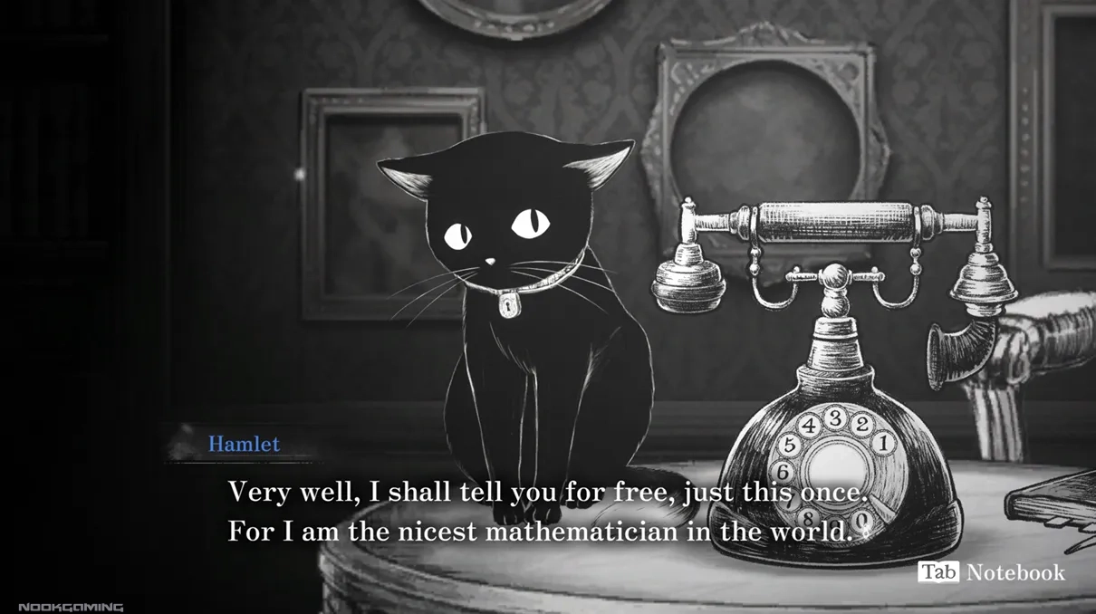 Hamlet the cat offering information for free