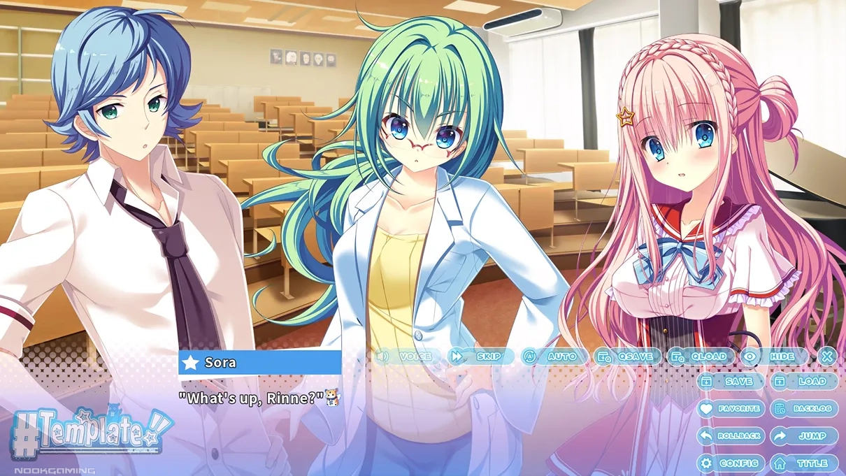 Sena, Ruri Sensei and Shuuta in the music classroom