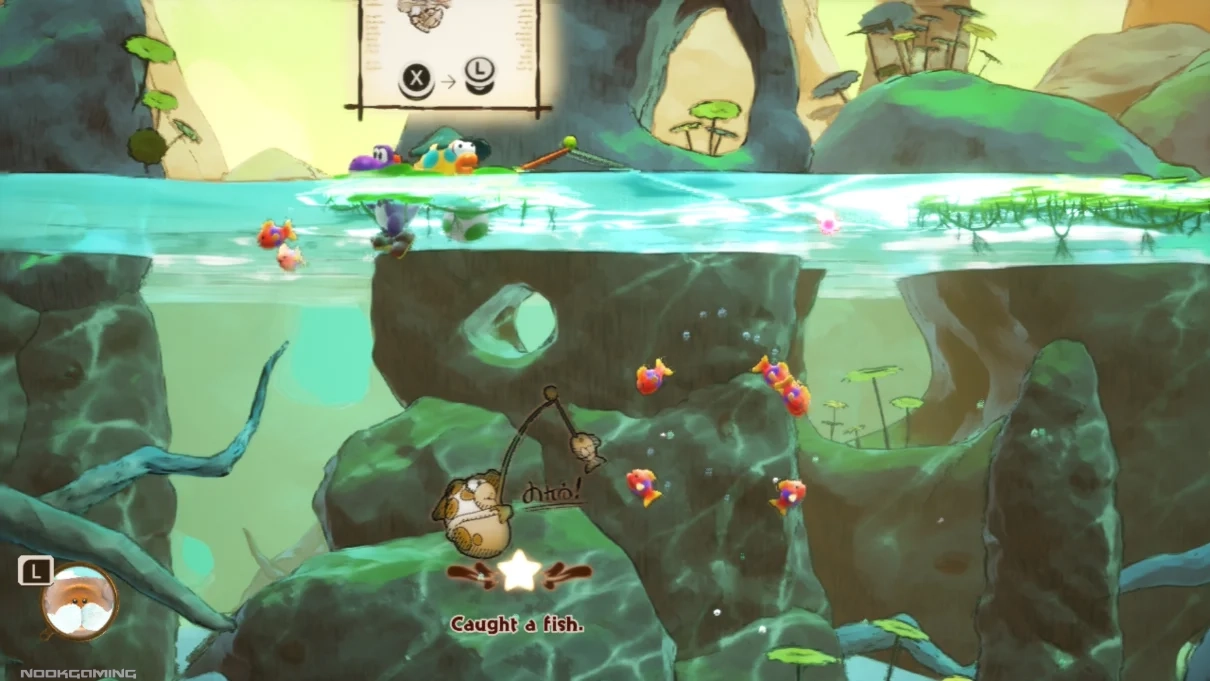 Fishing level in Yoshi and the Mysterious Book