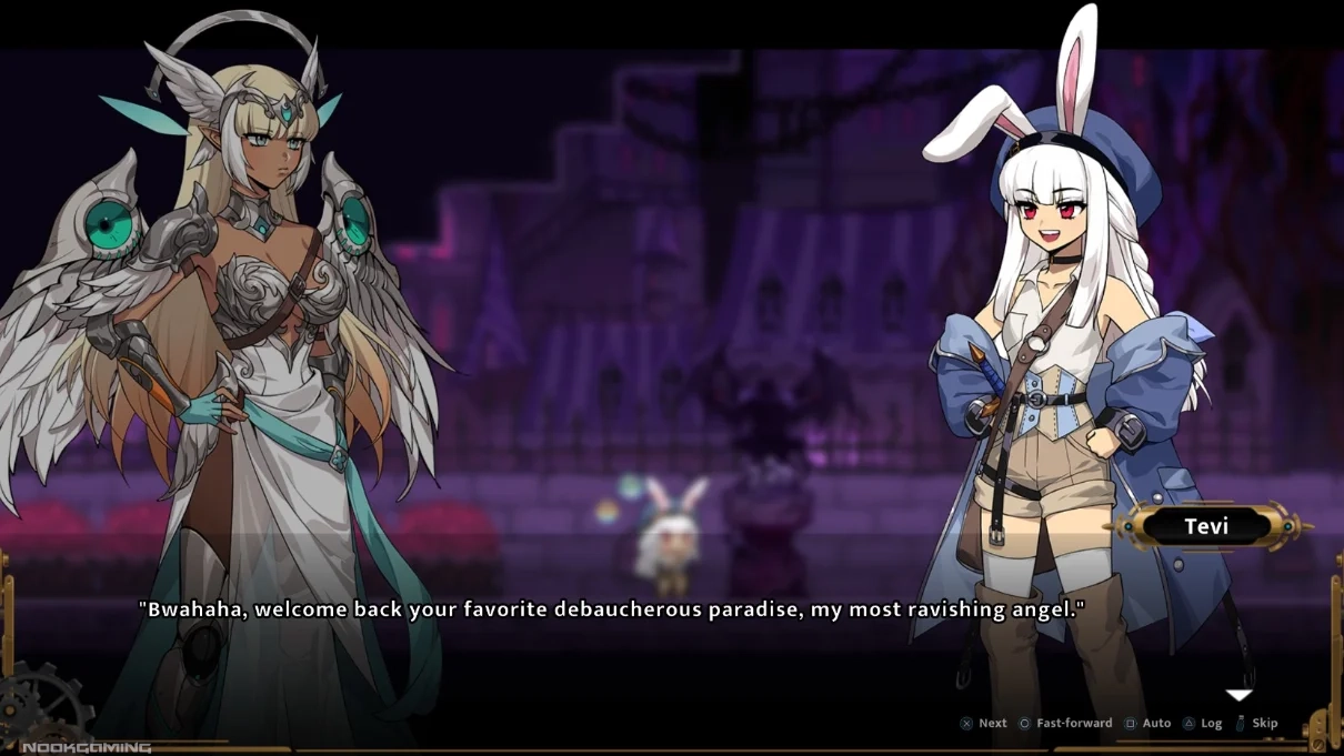 Tevi impersonating a demon lord