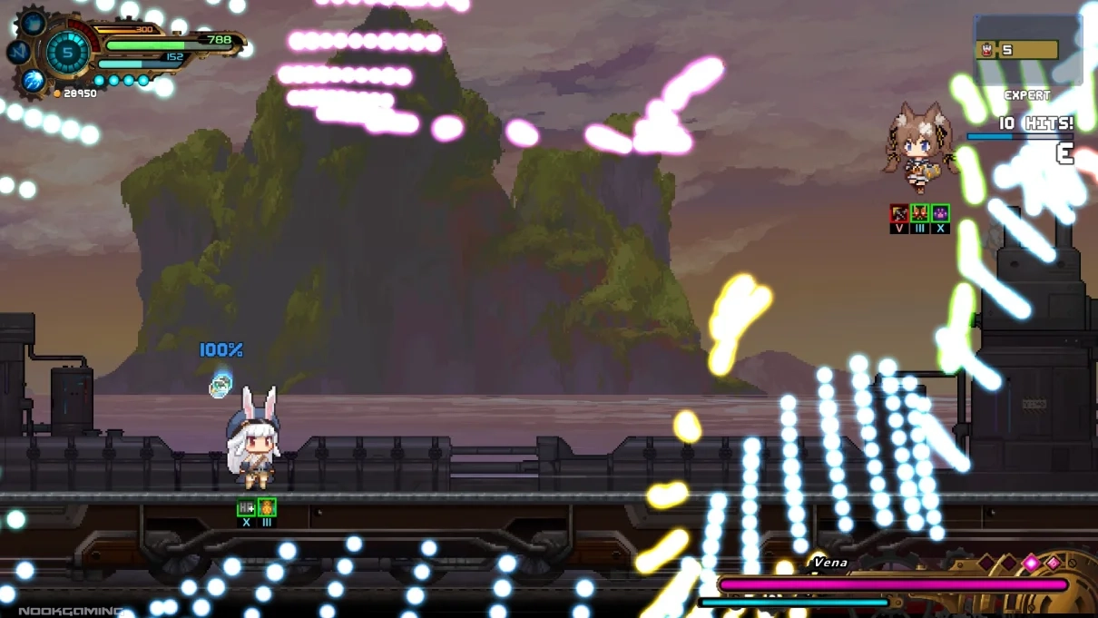 Dodging a boss's wave of bullets