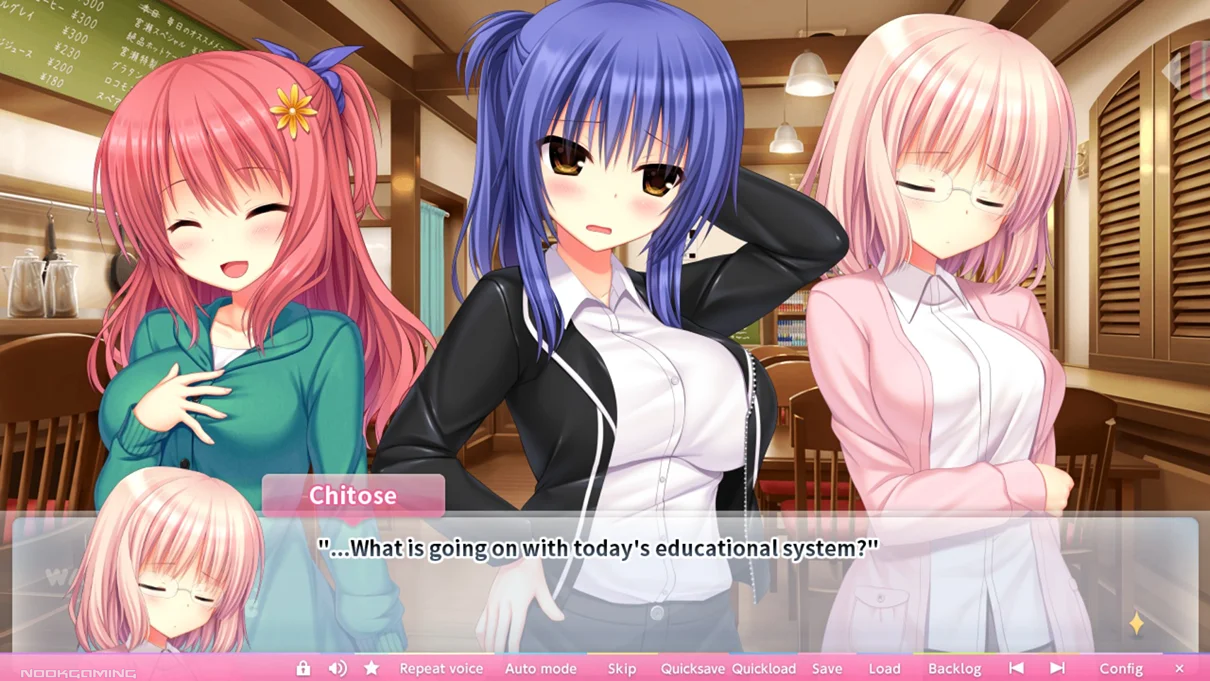 The new heroines with routes in Wagamama High Spec OC (Karen, Yukari, and Chitose)